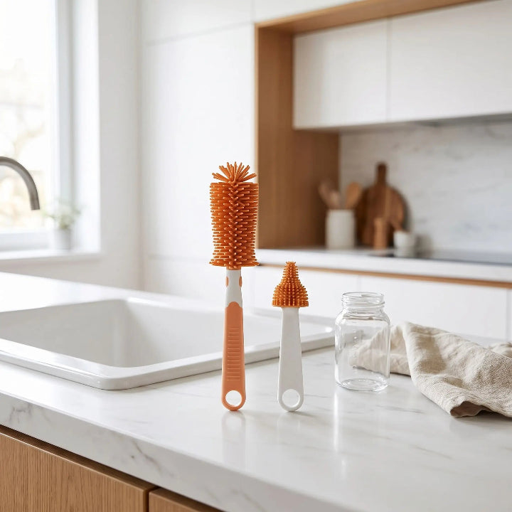 Goupillon biberon Ultra efficace orange