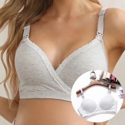 Soutien gorge allaitement coton gris