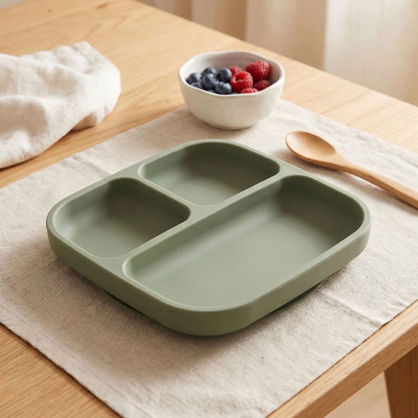 Assiette bebe ventouse vert