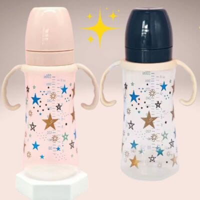 Biberon-résistant-aux-chutes-bleu-étoiles-blanche-étoiles