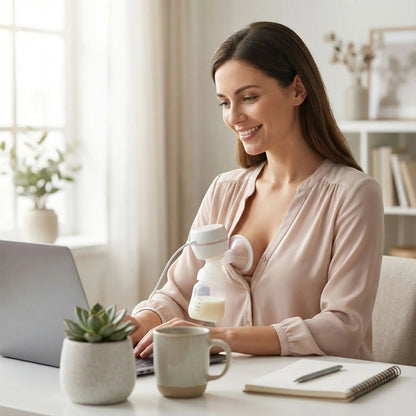 Tire-lait-electrique-maman-tire-son-lait-en-travaillant