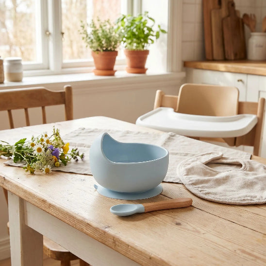 Assiette bebe bleu