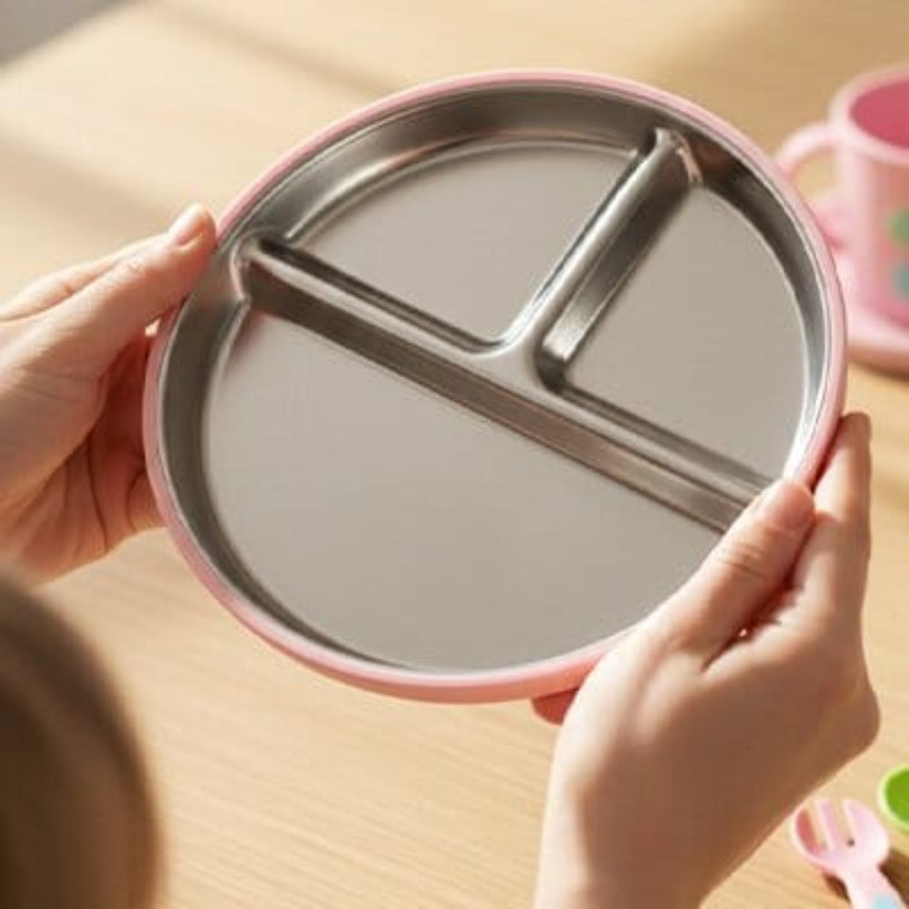 Assiette bébé inox acier inoxydable de qualité alimentaire 
