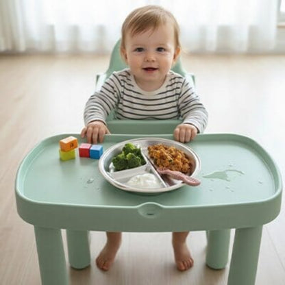 Assiette bébé inox compartiments séparés