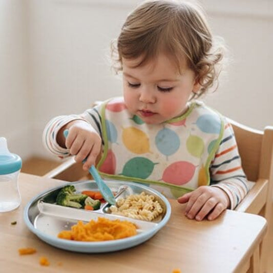 Assiette bébé inox design ergonomique