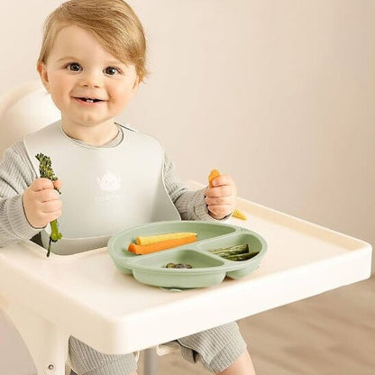 Assiette bebe matériau silicone souple