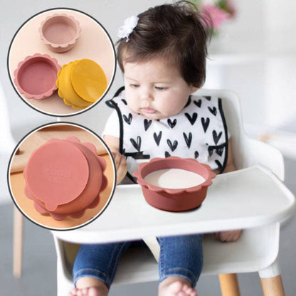 Assiette bebe silicone design empilable
