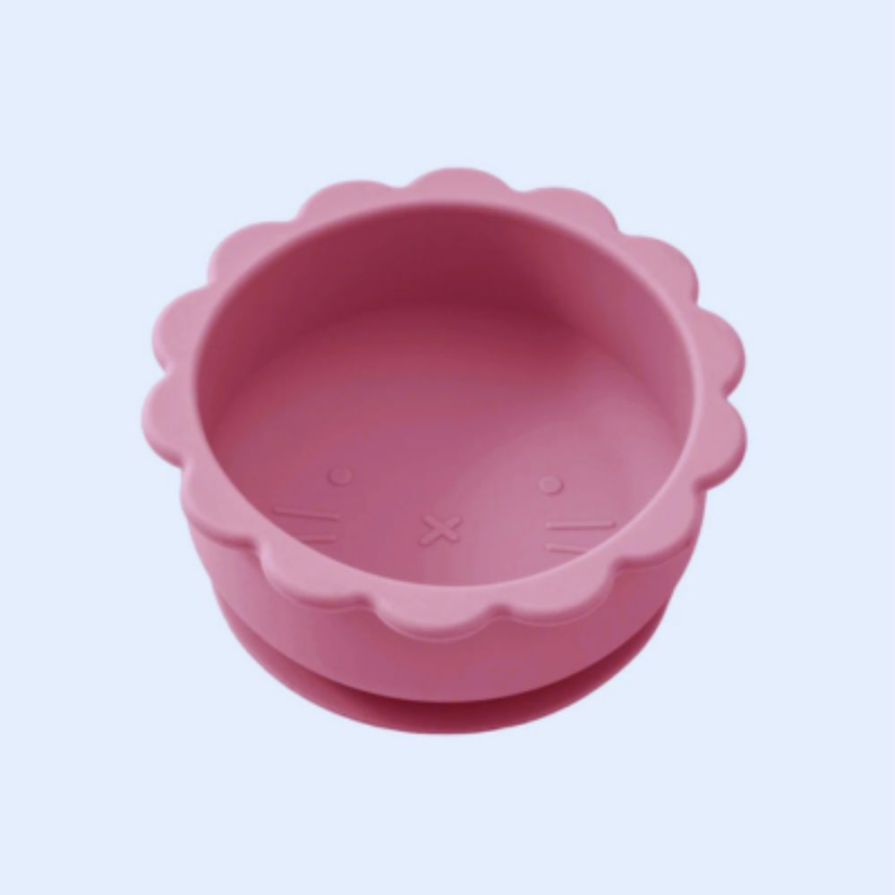 Assiette bebe silicone rose poudrée