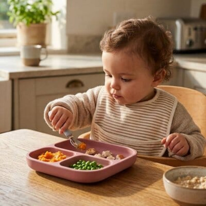 Assiette bébé ventouse compartiments séparés