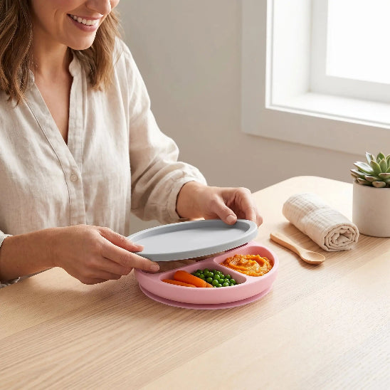 Assiette pour bebe avec couvercle