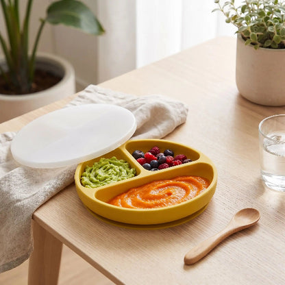 Assiette pour bebe jaune