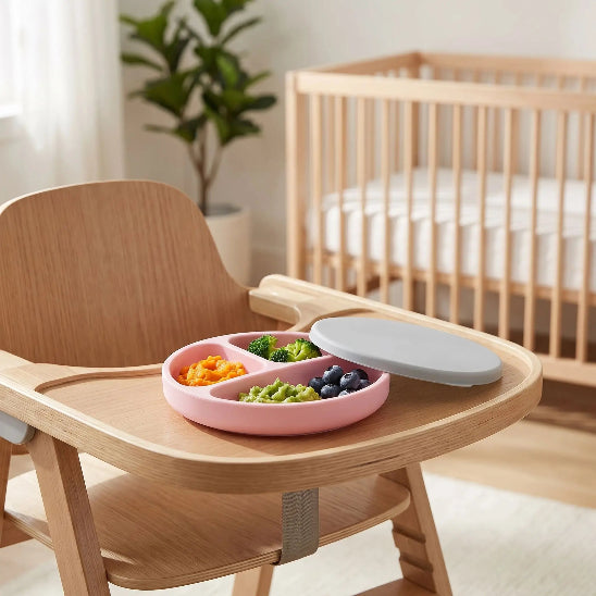 Assiette pour bebe rose