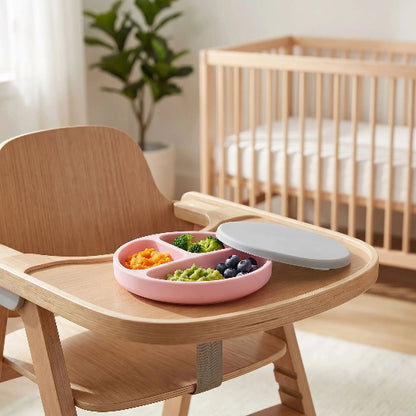 Assiette pour bebe rose