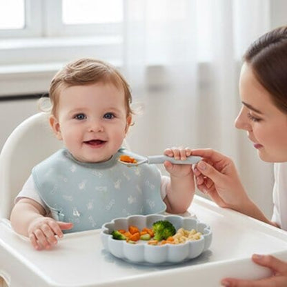 Assiette silicone bebe bords ondulés