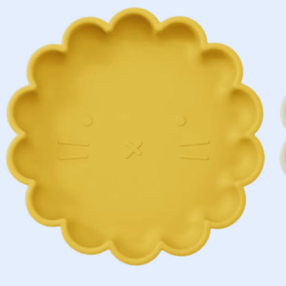 Assiette silicone bebe jaune moutarde