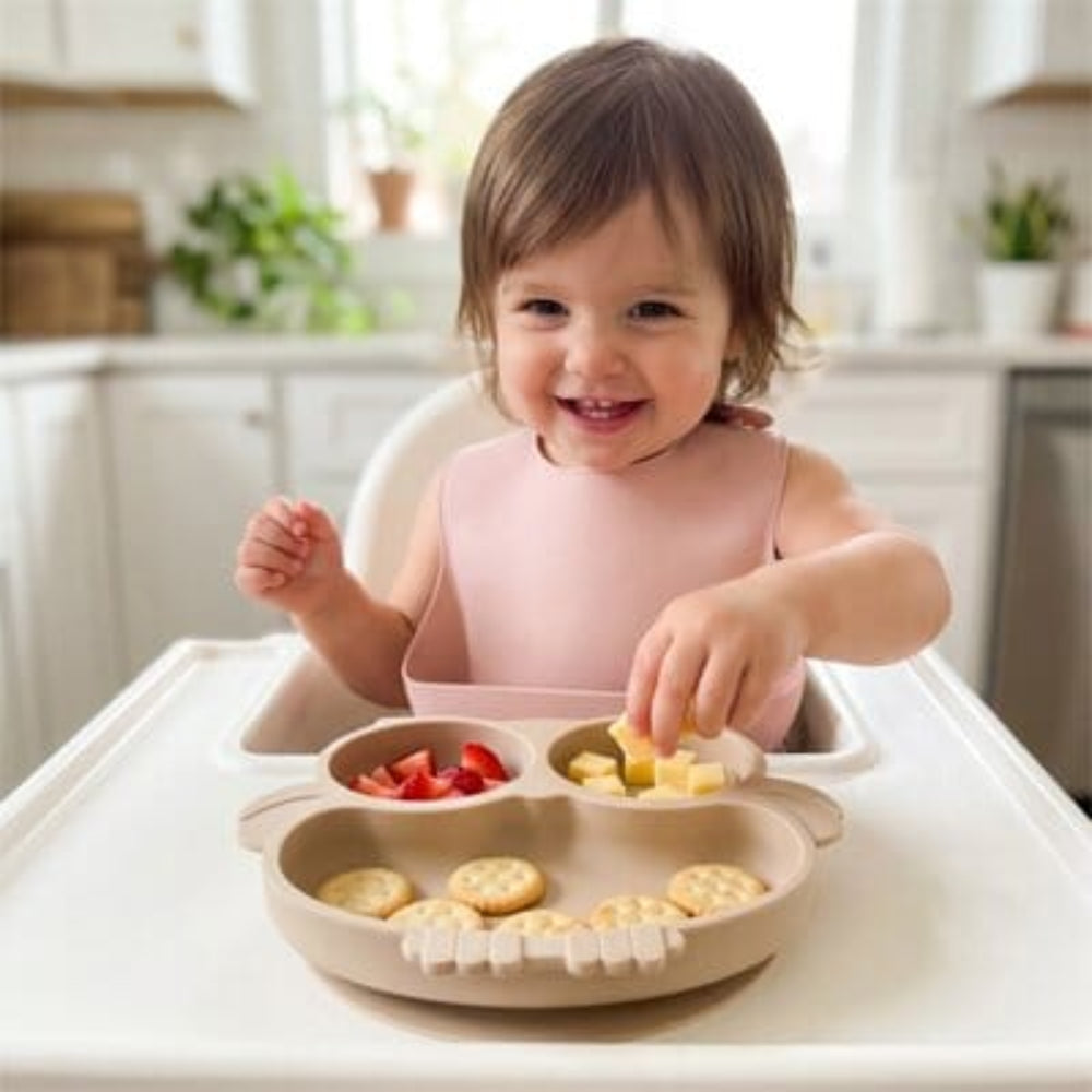 Assiette ventouse bebe forme ludique Hibou 