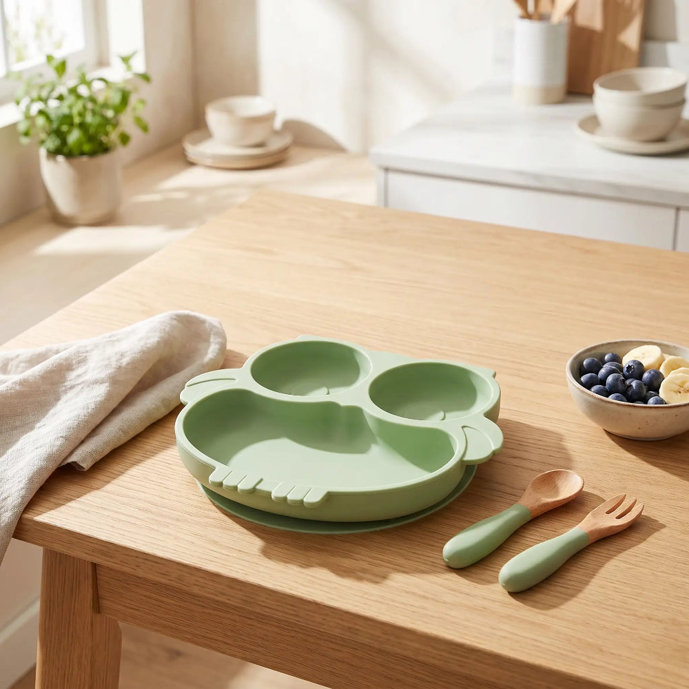 Assiette ventouse bebe vert