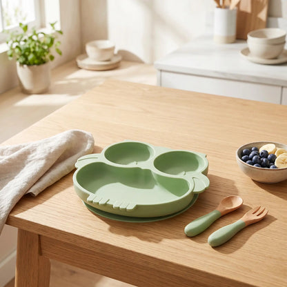 Assiette ventouse bebe vert
