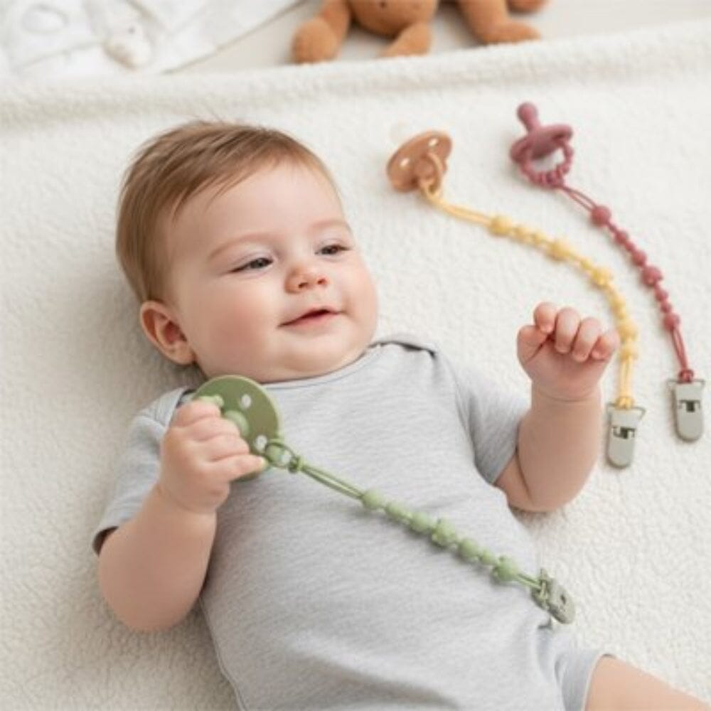 Attache tetine perles texturées