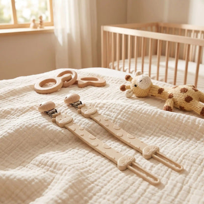 Attache tetine silicone beige beige