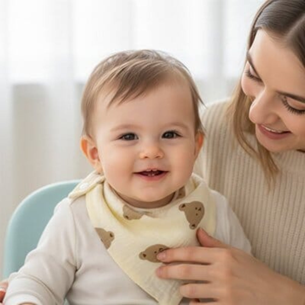 Bavoir bandana boutons-pression ajustables: