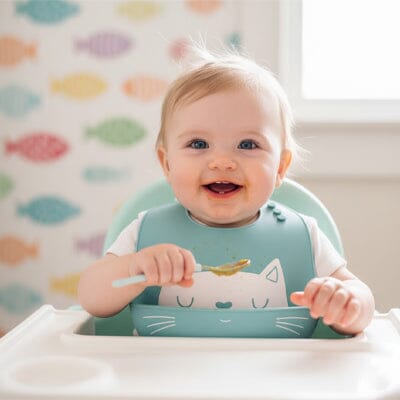 Bavoir silicone chat