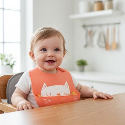 Bavoir silicone chaton