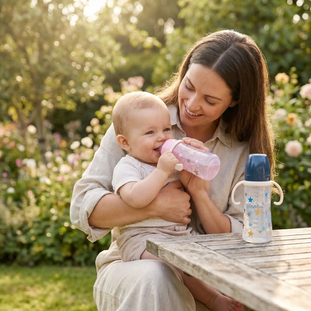 biberon-bebe-qui-boit-son-biberon-dans-le-jardin
