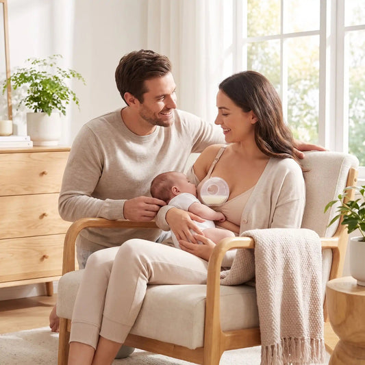 Coquille-d'allaitement-doux et confortable papa est content