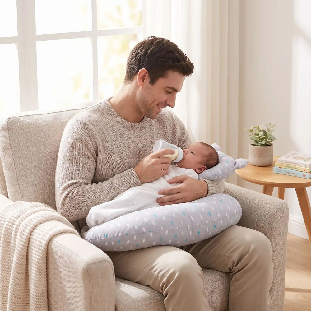 Coussin d'allaitement avec papa
