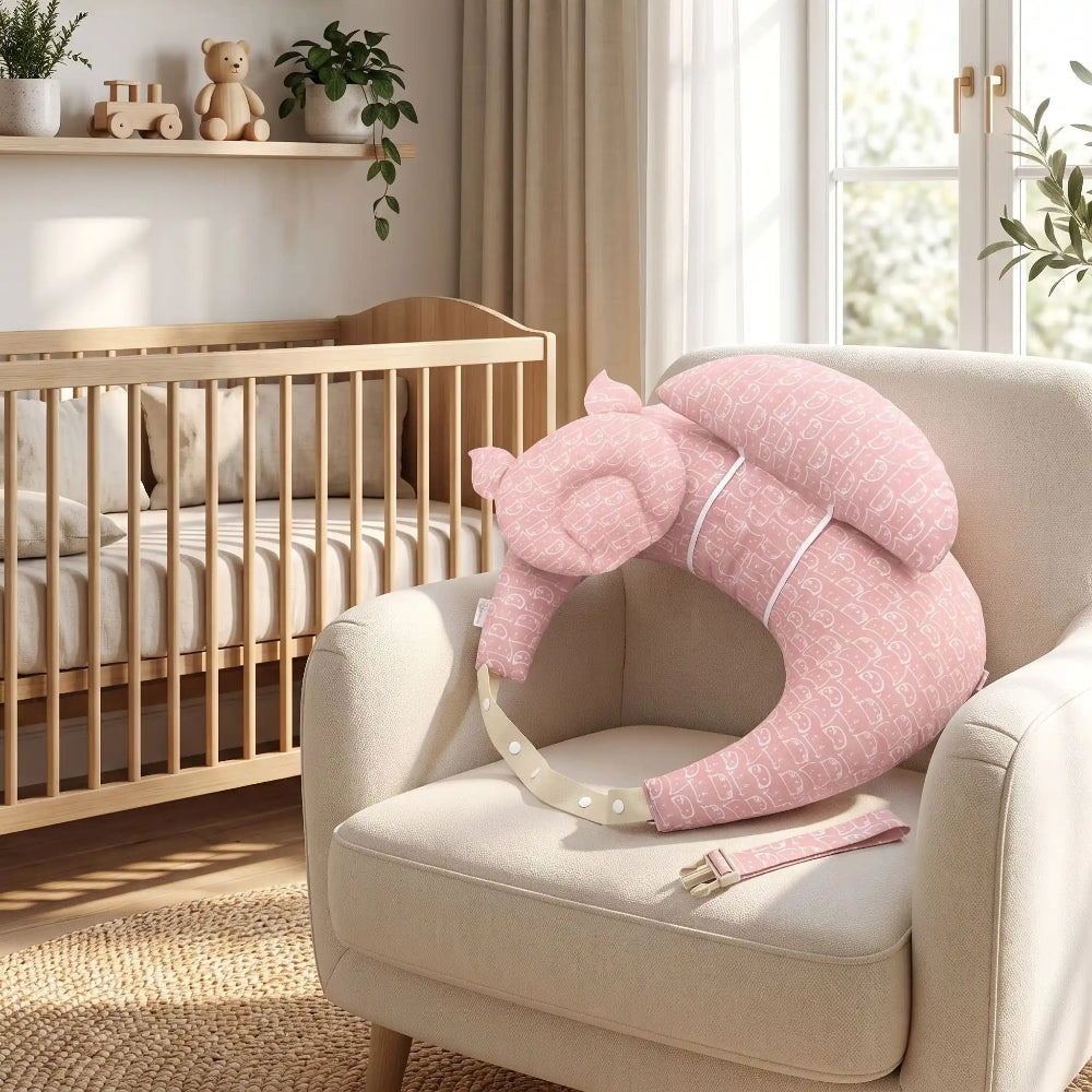 Coussin d'allaitement rose