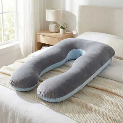 Coussin de grossesse gris bleu clair