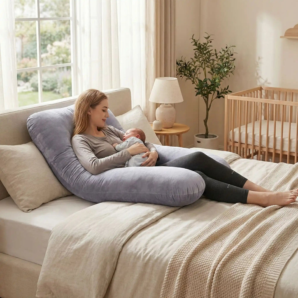 Coussin de grossesse gris clair