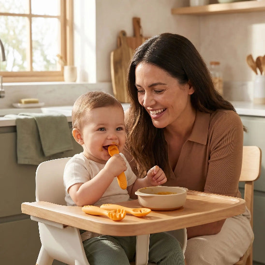 Cuillere silicone bebe maman contente