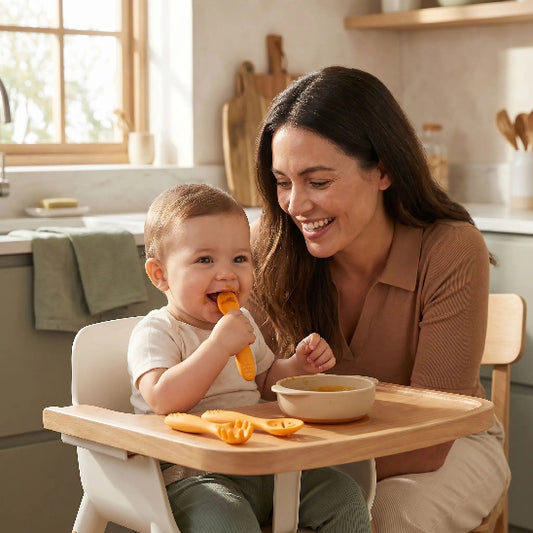 Cuillere silicone bebe maman contente