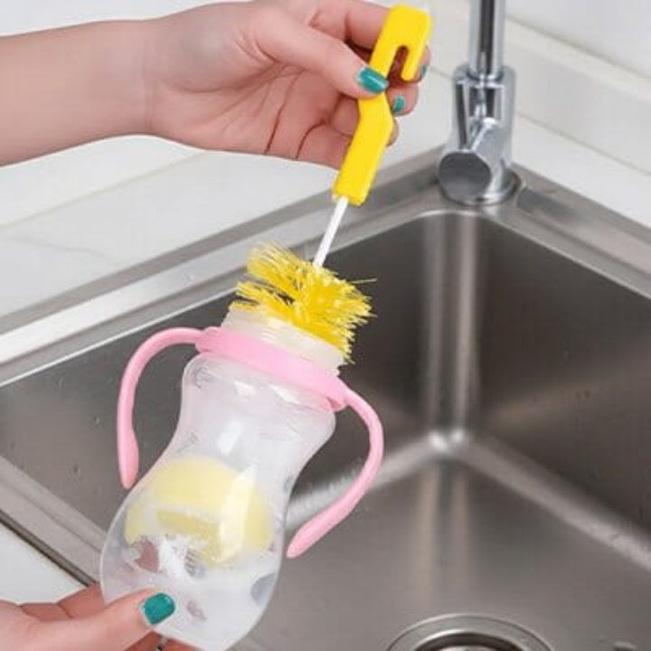 Ecouvillon biberon tête de brosse cylindrique