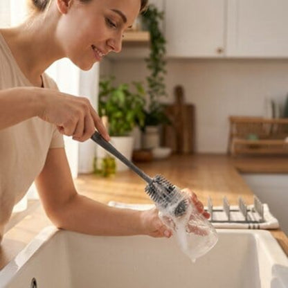 Goupillon biberon poils en silicone flexibles