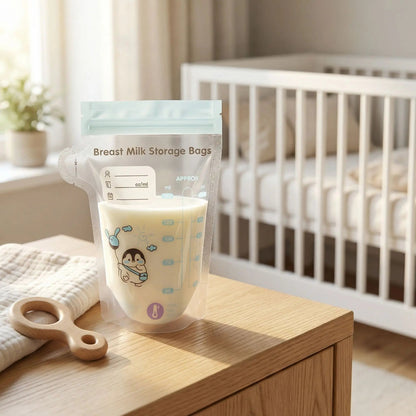 sachet conserver lait maternel bleu pingouin