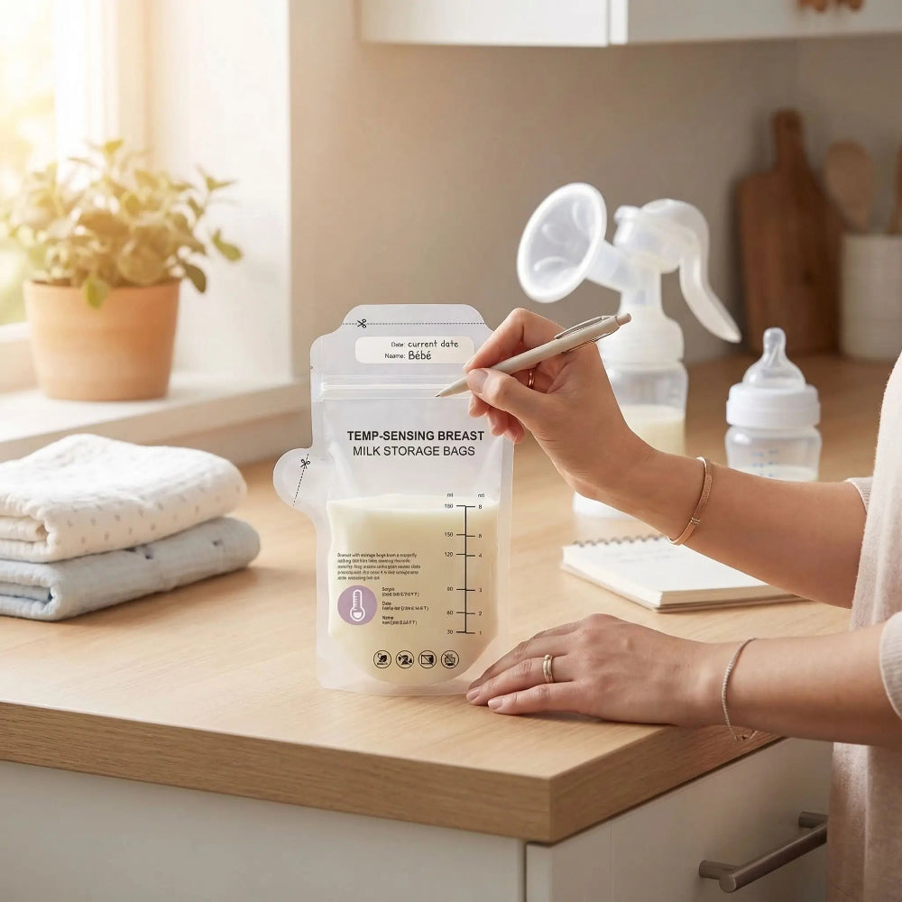 Sachets de conservation lait maternel nommé daté