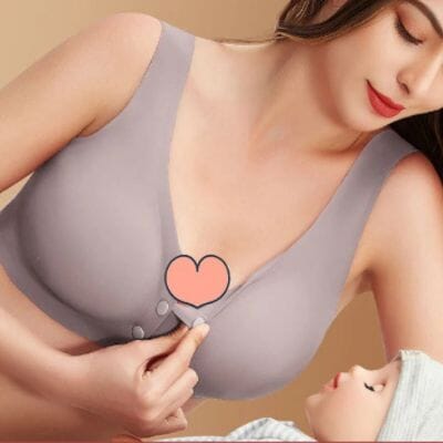 Soutien-gorge d'allaitement marron gris