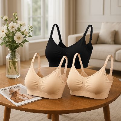 Soutien Gorge grossesse 3 pièces noire et beiges