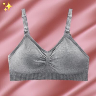 Soutien gorge tire lait gris